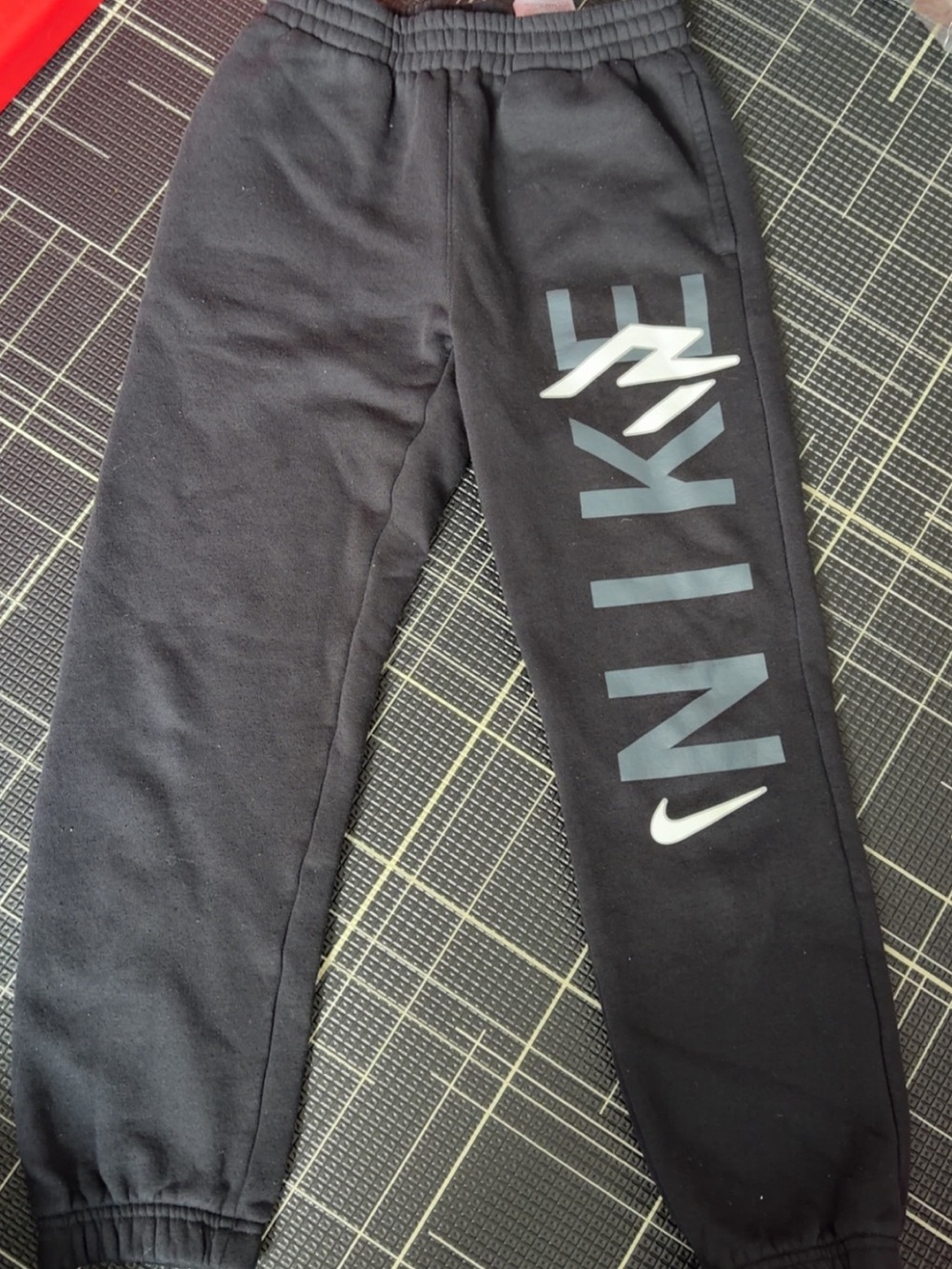 Nike Black Kids Joggers with Grey Logo